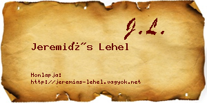 Jeremiás Lehel névjegykártya